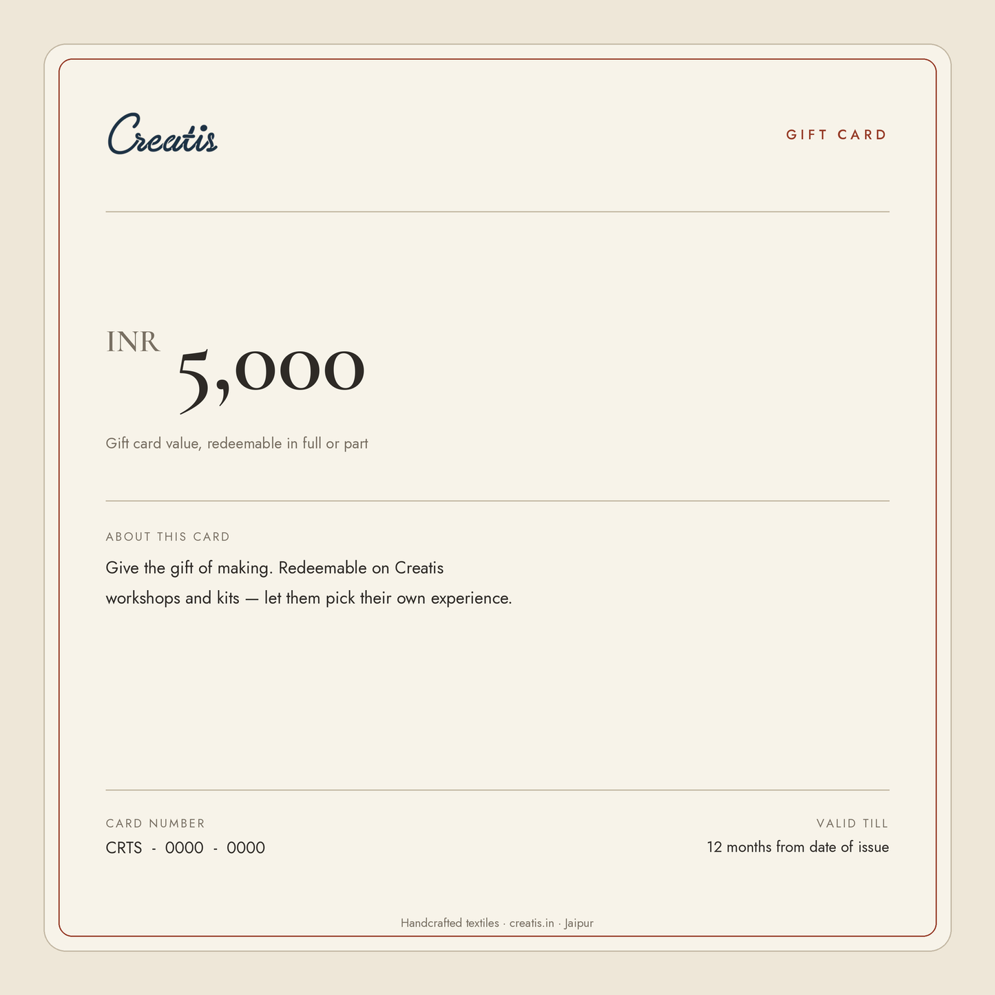 Creatis E-Gift Card